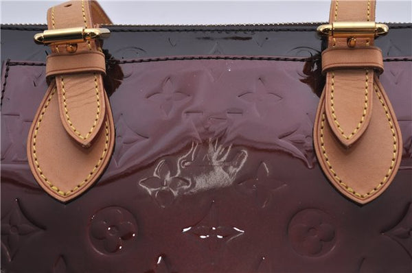 Auth LOUIS VUITTON Vernis Rose Wood Avenue Shoulder Bag Wine Red M93510 LV 7603C