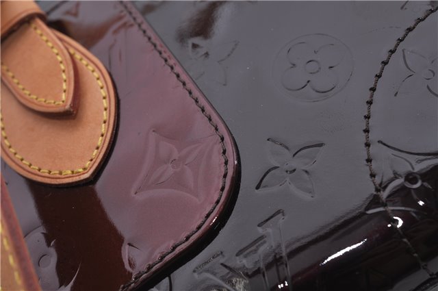 Auth LOUIS VUITTON Vernis Rose Wood Avenue Shoulder Bag Wine Red M93510 LV 7603C