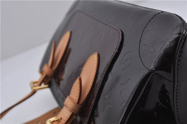 Auth LOUIS VUITTON Vernis Rose Wood Avenue Shoulder Bag Wine Red M93510 LV 7603C