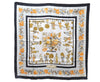 Authentic HERMES Carre 90 Scarf "Les Jardiniers du Roy" Silk Black 7603D