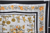 Authentic HERMES Carre 90 Scarf "Les Jardiniers du Roy" Silk Black 7603D