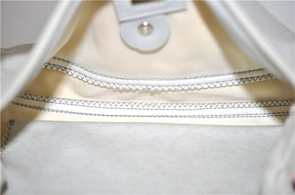 Authentic FENDI Mamma Baguette Shoulder Hand Bag Purse Jersey Light Gray 7606B