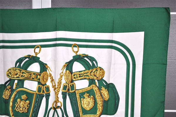 Authentic HERMES Carre 90 Scarf "BRIDES de GALA par" Silk Green 7608I