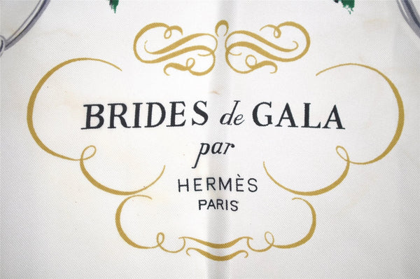 Authentic HERMES Carre 90 Scarf "BRIDES de GALA par" Silk Green 7608I