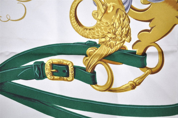 Authentic HERMES Carre 90 Scarf "BRIDES de GALA par" Silk Green 7608I