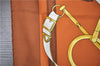 Authentic HERMES Carre 90 Scarf "Eperon d'or" Silk Brown 7609C