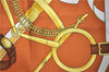 Authentic HERMES Carre 90 Scarf "Eperon d'or" Silk Brown 7609C