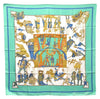 Authentic HERMES Carre 90 Scarf "LE TEMPS des MARIONNETTES" Silk Green 7611D