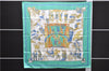 Authentic HERMES Carre 90 Scarf "LE TEMPS des MARIONNETTES" Silk Green 7611D