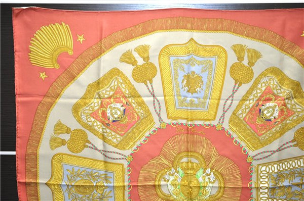 Authentic HERMES Carre 90 Scarf "Poste et Cavalerie" Silk Red 7612D