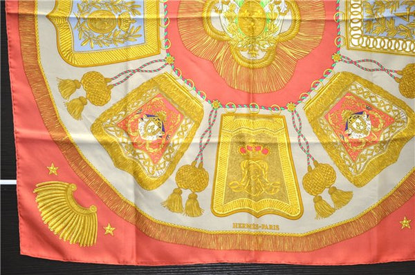 Authentic HERMES Carre 90 Scarf "Poste et Cavalerie" Silk Red 7612D