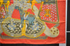 Authentic HERMES Carre 90 Scarf "ART De STEPPES" Silk Red 7615D