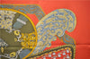 Authentic HERMES Carre 90 Scarf "ART De STEPPES" Silk Red 7615D