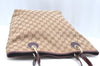 Authentic GUCCI Eclipse Shoulder Tote Bag GG Canvas Leather 120836 Brown 7615I