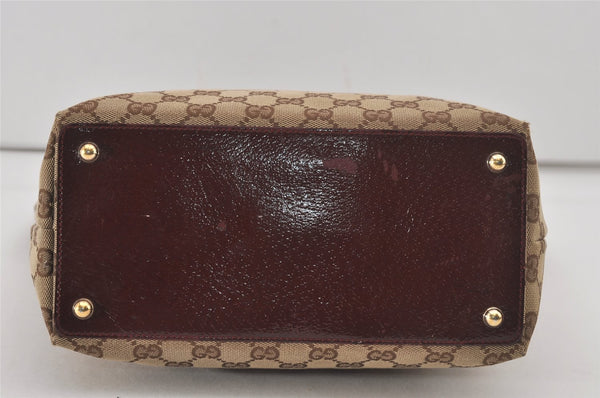 Authentic GUCCI Eclipse Shoulder Tote Bag GG Canvas Leather 120836 Brown 7615I