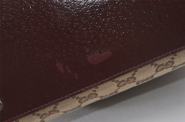 Authentic GUCCI Eclipse Shoulder Tote Bag GG Canvas Leather 120836 Brown 7615I