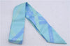 Authentic HERMES Twilly Scarf Silk "Bolduc" Light Blue Box 7617C