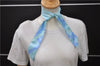 Authentic HERMES Twilly Scarf Silk "Bolduc" Light Blue Box 7617C