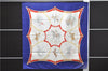 Authentic HERMES Carre 90 Scarf "ECOLE FRANCAISE DEQUITATION" Silk Blue 7619D