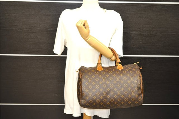 Authentic LOUIS VUITTON Monogram Speedy 35 Hand Bag M41524 LV 7622C