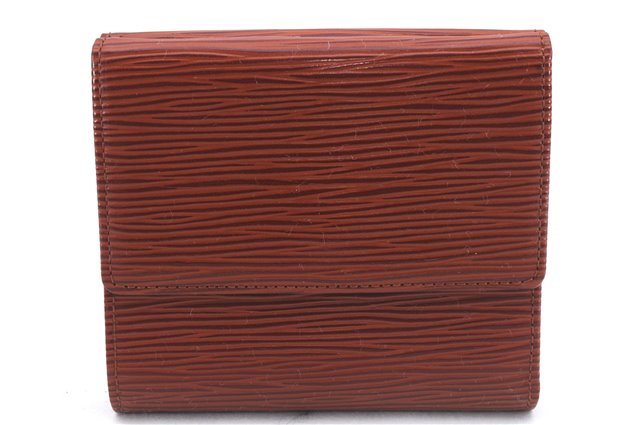 Louis Vuitton Epi Porte Monnaie Billets Cartes Credit Wallet M63488 Brown 7625D