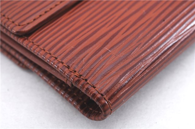 Louis Vuitton Epi Porte Monnaie Billets Cartes Credit Wallet M63488 Brown 7625D