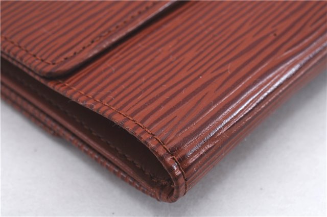 Louis Vuitton Epi Porte Monnaie Billets Cartes Credit Wallet M63488 Brown 7625D