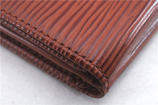 Louis Vuitton Epi Porte Monnaie Billets Cartes Credit Wallet M63488 Brown 7625D