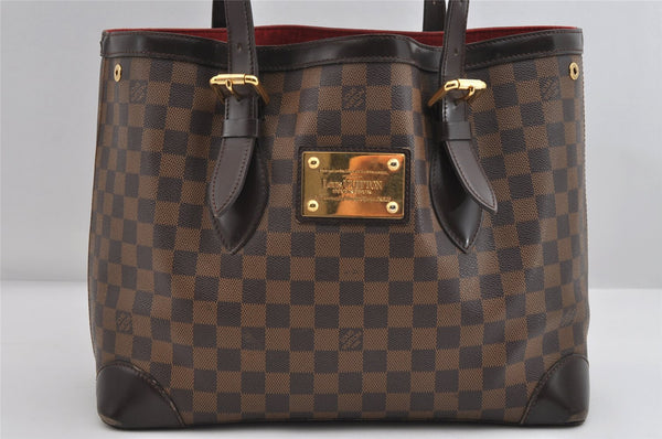 Authentic Louis Vuitton Damier Hampstead MM Shoulder Tote Bag N51204 LV 7627I