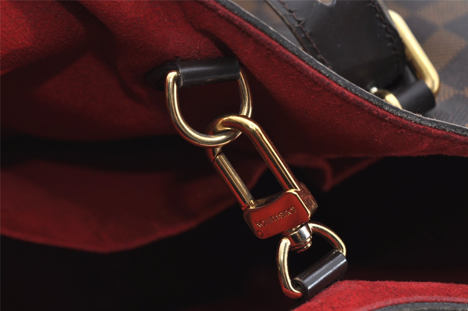 Authentic Louis Vuitton Damier Hampstead MM Shoulder Tote Bag N51204 LV 7627I