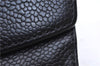 Authentic CHANEL Caviar Skin CoCo Mark Bifold Wallet Purse Black 7628D