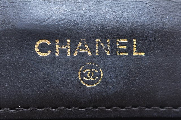 Authentic CHANEL Caviar Skin CoCo Mark Bifold Wallet Purse Black 7628D