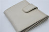 Authentic PRADA Saffiano Metal Leather Bifold Wallet Purse 1M0523 Ivory 7629D