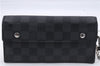 Auth Louis Vuitton Damier Graphite Portefeuille Accordeon Wallet N60023 LV 7630D