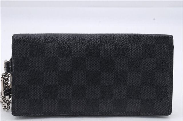 Auth Louis Vuitton Damier Graphite Portefeuille Accordeon Wallet N60023 LV 7630D