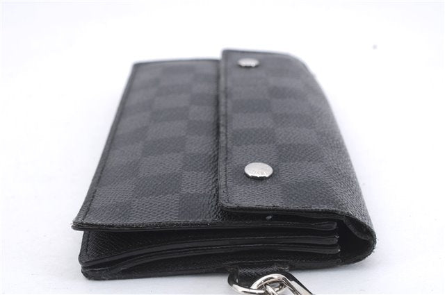 Auth Louis Vuitton Damier Graphite Portefeuille Accordeon Wallet N60023 LV 7630D