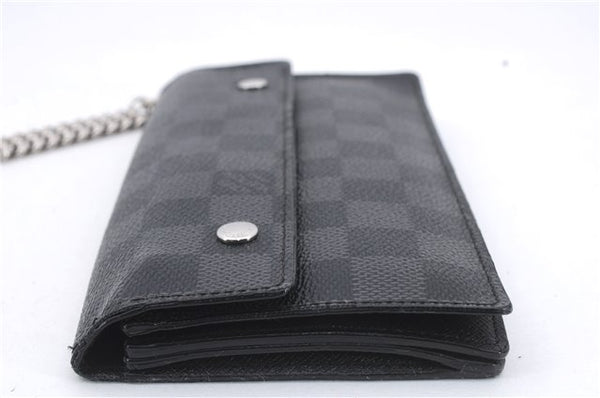 Auth Louis Vuitton Damier Graphite Portefeuille Accordeon Wallet N60023 LV 7630D