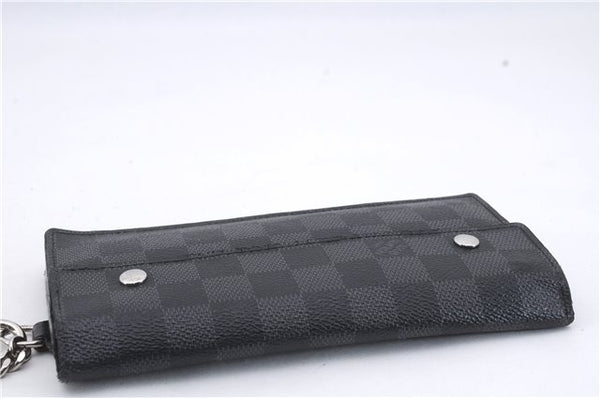 Auth Louis Vuitton Damier Graphite Portefeuille Accordeon Wallet N60023 LV 7630D