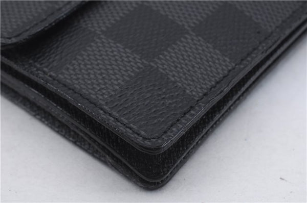 Auth Louis Vuitton Damier Graphite Portefeuille Accordeon Wallet N60023 LV 7630D