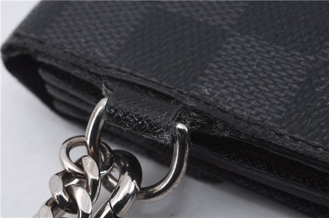 Auth Louis Vuitton Damier Graphite Portefeuille Accordeon Wallet N60023 LV 7630D