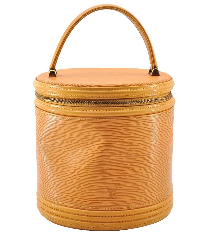 Authentic Louis Vuitton Epi Cannes Cosmetic Hand Bag Yellow M48039 LV 7635I