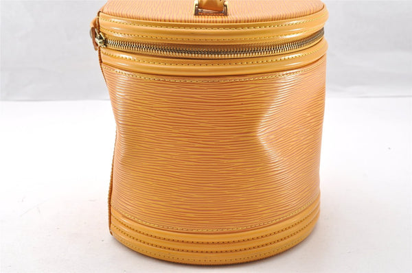 Authentic Louis Vuitton Epi Cannes Cosmetic Hand Bag Yellow M48039 LV 7635I