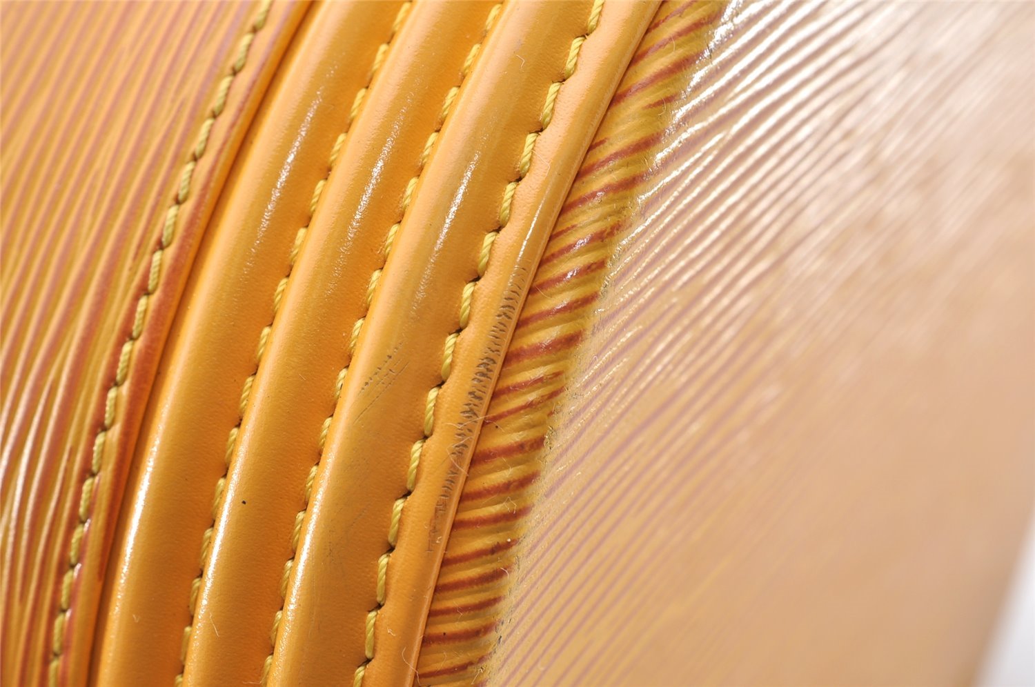 Authentic Louis Vuitton Epi Cannes Cosmetic Hand Bag Yellow M48039 LV 7635I