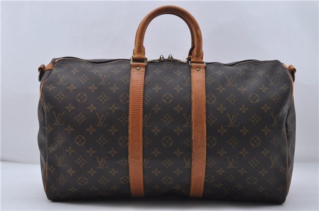 Auth Louis Vuitton Monogram Keepall Bandouliere 45 Boston Bag M41418 LV 7641D