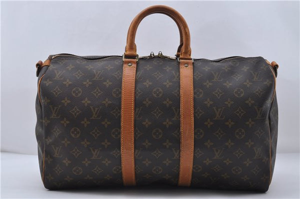 Auth Louis Vuitton Monogram Keepall Bandouliere 45 Boston Bag M41418 LV 7641D
