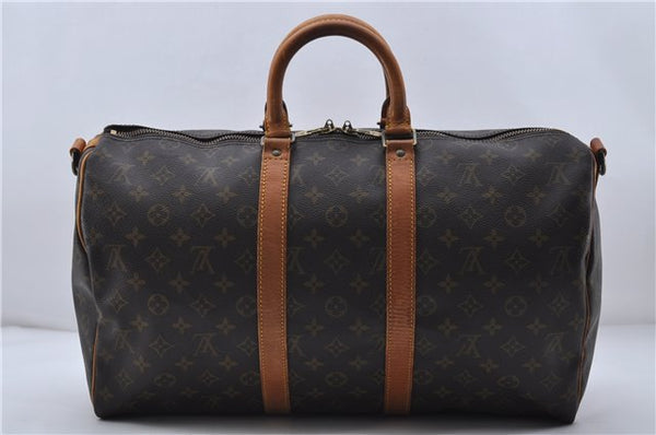Auth Louis Vuitton Monogram Keepall Bandouliere 45 Boston Bag M41418 LV 7641D