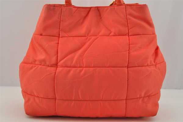 Authentic PRADA Vintage Nylon Tessuto Enamel 2Way Shoulder Tote Bag Orange 7646I