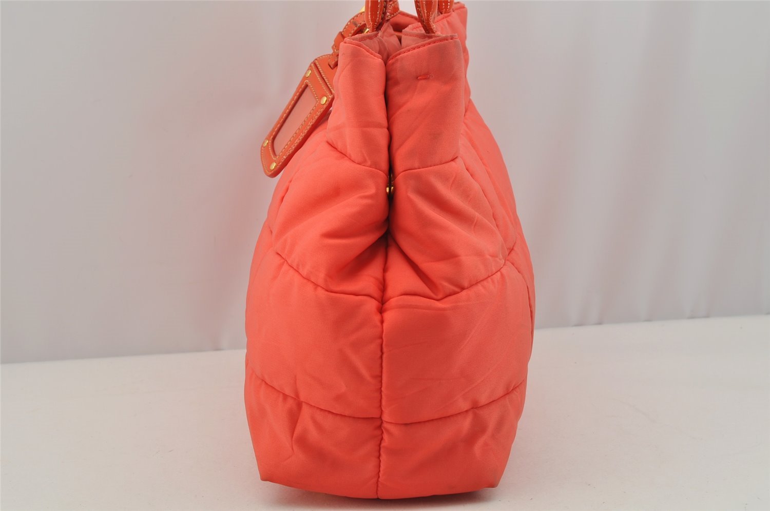 Authentic PRADA Vintage Nylon Tessuto Enamel 2Way Shoulder Tote Bag Orange 7646I