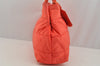 Authentic PRADA Vintage Nylon Tessuto Enamel 2Way Shoulder Tote Bag Orange 7646I