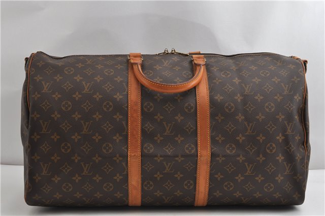 Authentic Louis Vuitton Monogram Keepall Bandouliere 55 M41414 Boston Bag 7649F